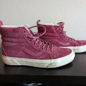 Burgundy Vans Off the Wall Scotchgard Sk8 Hi Women's 8.5